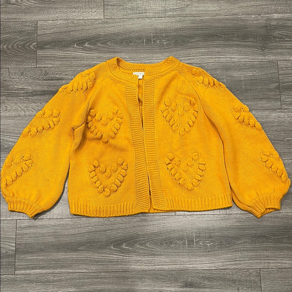 Cute ballon sleeve knitted cardigan